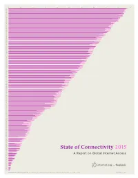 State of Connectivity  SLB KHM COG MLI COM AFG a Report on Global Internet Access MOZ MWI TGO LBR BEN TZA CAF MDG GNB ZAR ETH TCD SLE MMR NER GIN SOM BDI TLS ERI
