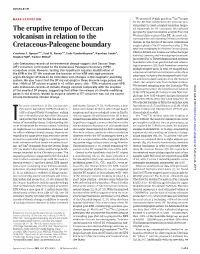 The Eruptive Tempo of Deccan Volcanism in Relation to The