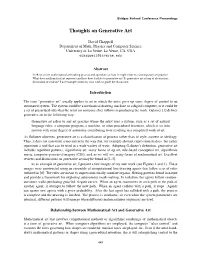 Thoughts on Generative Art