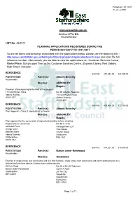 Application List Week Ending 10.11.17