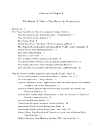 Contents of Chapter 3 the Mount of Olives – True Site of the Resurrection