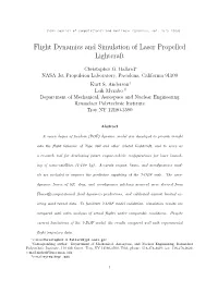 Flight Dynamics and Simulation of Laser Propelled Lightcraft