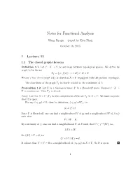 Notes for Functional Analysis