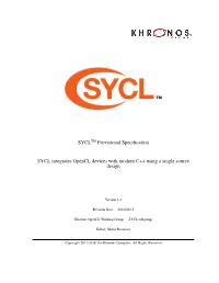 Opencl SYCL 2.2 Specification