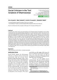 Social Criticism in the Text Scripture of Dharmasonya