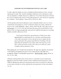 Summary of Unlicensed Practice of Law Cases