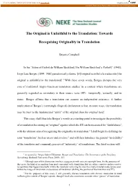 The Original Is Unfaithful to the Translation: Towards Recognising