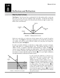 8 Reflection and Refraction