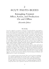 Cut/Paste+Bleed: Entangling Feminist Affect, Action, and Production On