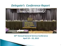 Delegate's Conference Report
