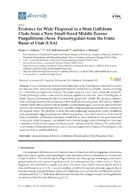 Evidence for Wide Dispersal in a Stem Galliform Clade from a New Small-Sized Middle Eocene Pangalliform (Aves: Paraortygidae) from the Uinta Basin of Utah (USA)