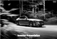 Investor Presentation May 2018 Cautionary Statement with Respect to Forward-Looking Statements
