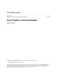 Second Thoughts on Thomas More Biography