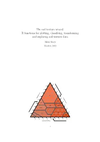 The Soil Texture Wizard: R Functions for Plotting, Classifying, Transforming and Exploring Soil Texture Data