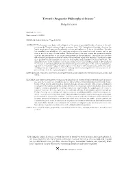 Toward a Pragmatist Philosophy of Science *