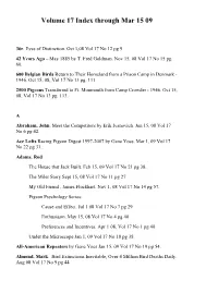 Volume 17 Index Through Mar 15 09