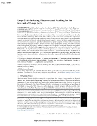 39 Large-Scale Indexing, Discovery and Ranking for the Internet of Things (Iot)