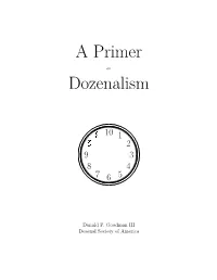 A Primer Dozenalism
