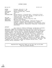 Acttive Technology, 1998. INSTITUTION Western Illinois Univ., Macomb