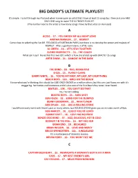 Big Daddy's Ultimate Playlist!