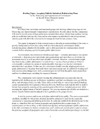 Briefing Paper Non-Commission