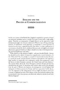 England and the Process of Commercialization ?