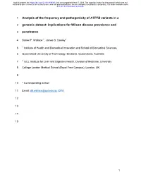 Implications for Wilson Disease Prevalence And