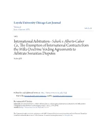International Arbitration - Scherk V