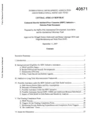 IV. Possible Assistance Under the HIPC Initiative and Debt Relief Analysis