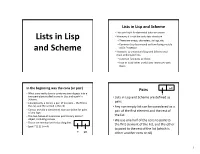 Lists in Lisp and Scheme