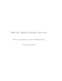 Math 528: Algebraic Topology Class Notes