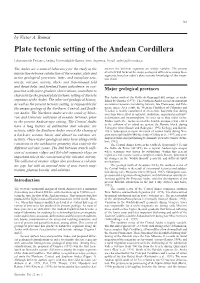 Plate Tectonic Setting of the Andean Cordillera
