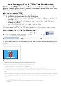 (TFN) Tax File Number