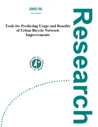 2005-50 Tools for Predicting Usage and Benefits of Urban Bicycle