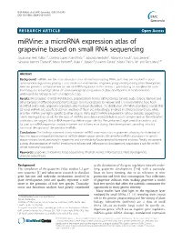 A Microrna Expression Atlas of Grapevine Based on Small RNA