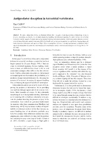 Antipredator Deception in Terrestrial Vertebrates