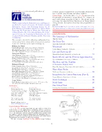 CONTENTS: Versity of Northern British Columbia, and the University the Language of Mathematics of Lethbridge