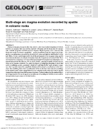 Multi-Stage Arc Magma Evolution Recorded by Apatite in Volcanic Rocks Chetan L