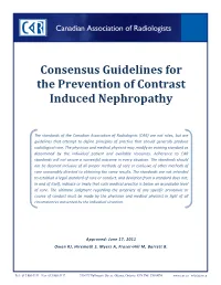 Prevention of Contrast Induced Nephropathy