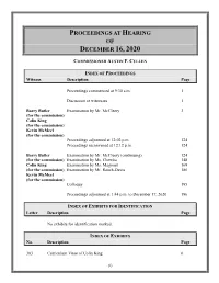 Proceedings at Hearing of December 16, 2020