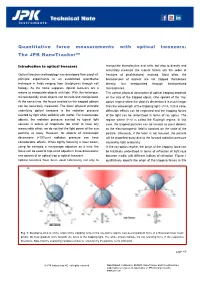 Quantitative Force Measurements with Optical Tweezers: the JPK Nanotracker™