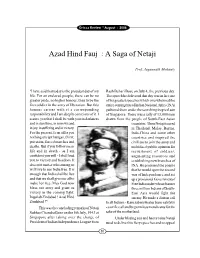 Azad Hind Fauj : a Saga of Netaji
