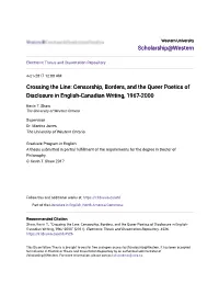 Censorship, Borders, and the Queer Poetics of Disclosure in English-Canadian Writing, 1967-2000