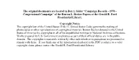 Congressional Campaign” of the Benton L