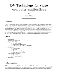 DV Technology for Video Computer Applications