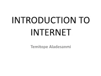 Introduction to Internet