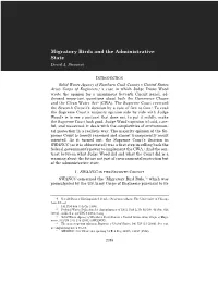 Migratory Birds and the Administrative State David A