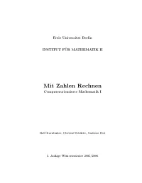 Mit Zahlen Rechnen Computerorientierte Mathematik I