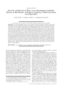 Phoretic on Bark Beetles (Coleoptera: Scolytinae): Global Generalists, Local Specialists?