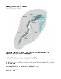 Potential Capacity for Geologic Carbon Sequestration in the Midcontinent Rift System in Minnesota